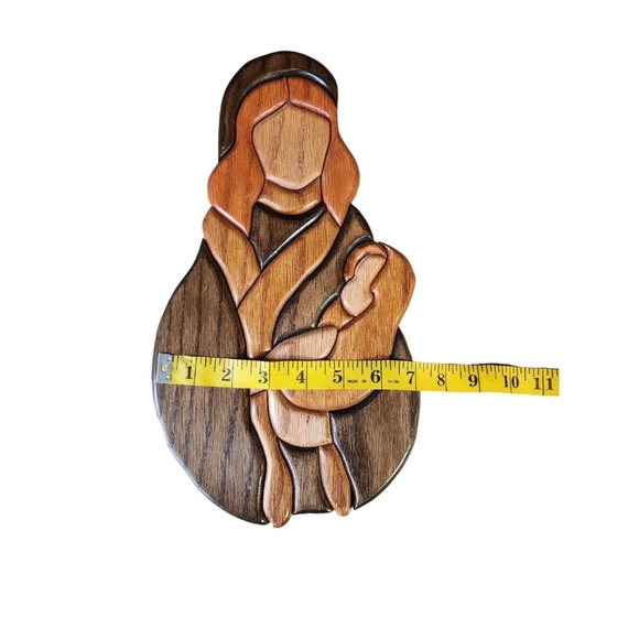 Folk Art Mother & Child Hand Stained Scrollsaw Mary Jesus - Picture 5 of 15